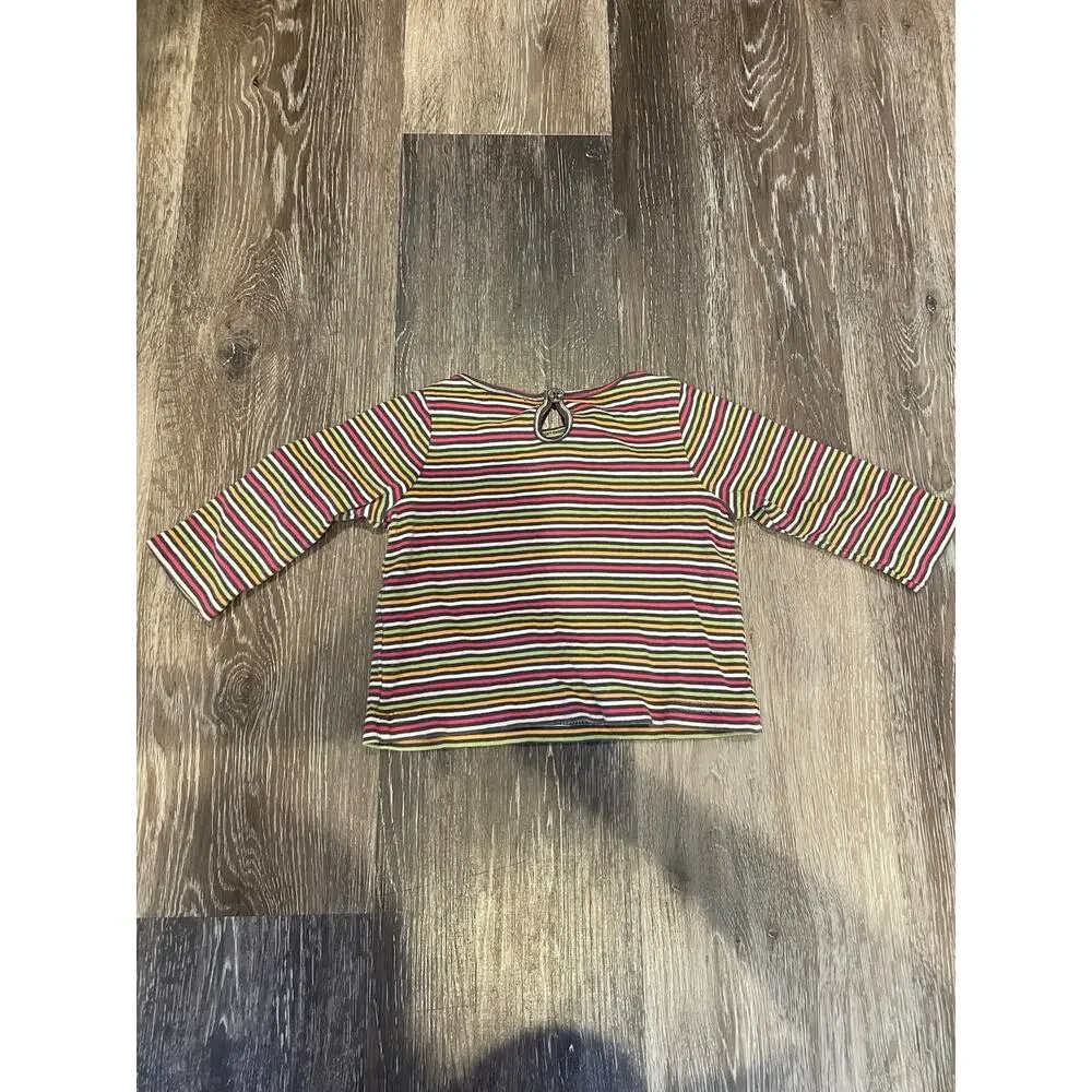 girls striped patchwork corduroy guitar top